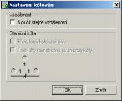 Pro přímý typ kóty sloupec Nastavení umožňuje další nastavení. Klikněte na tlačítko. Objeví se okno NASTAVENÍ KÓTOVÁNÍ.