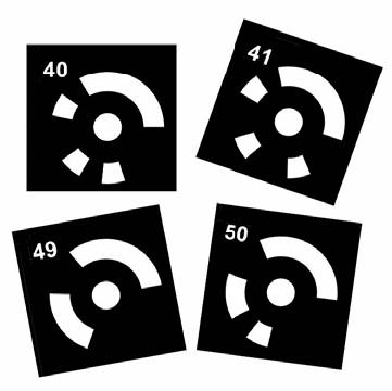 5.1.1. Referenční body 5.1.1.1. Kódované referenční body Kódované body slouží k identifikaci jednotlivých snímků a automatickému určování polohy fotoaparátu.