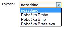 Výhodou Radiobuttonu je také nutnost pouze jednoho kliku pro vybrání určité z možností, u selectboxu jsou nutné kliky dva. Selectboxem je ale navíc možné řídit workflow tasku, více v kapitole 5.