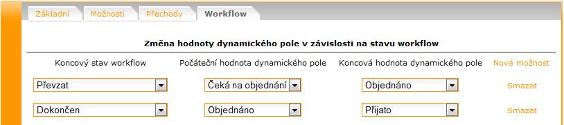 dynamické pole zůstane nezměněno. O změnách workflow a hodnot dynamických polí jsou uživatelé standardně upozorňováni notifikacemi a tyto změny jsou zaznamenávány v historii tasku. Obrázek 5.1.