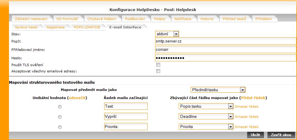 Obrázek 17.26. Helpdesk: E-mail Interface Strukturování e-mailu máme naznačeno na obrázku.