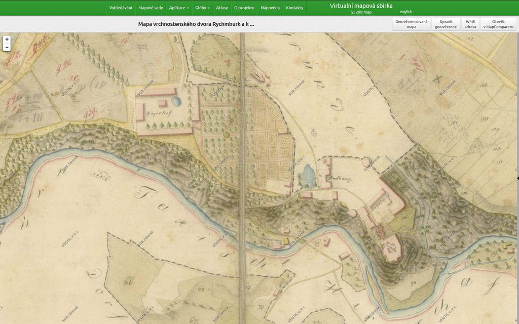 1826 - Mapa vrchnostenského dvora Rychmburk a k