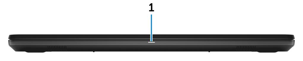 Pohledy Vpředu 1 Indikátor stavu napájení a baterie / indikátor aktivity pevného disku Ukazuje stav nabití baterie a aktivitu pevného disku.