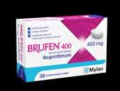 poskytuje úlevu při chřipkových onemocněních, bolesti hlavy, zad, kloubů, zubů i menstruační bolesti snižuje horečku Brufen 400, 400 mg, potahované tablety je léčivý přípravek k vnitřnímu užití s