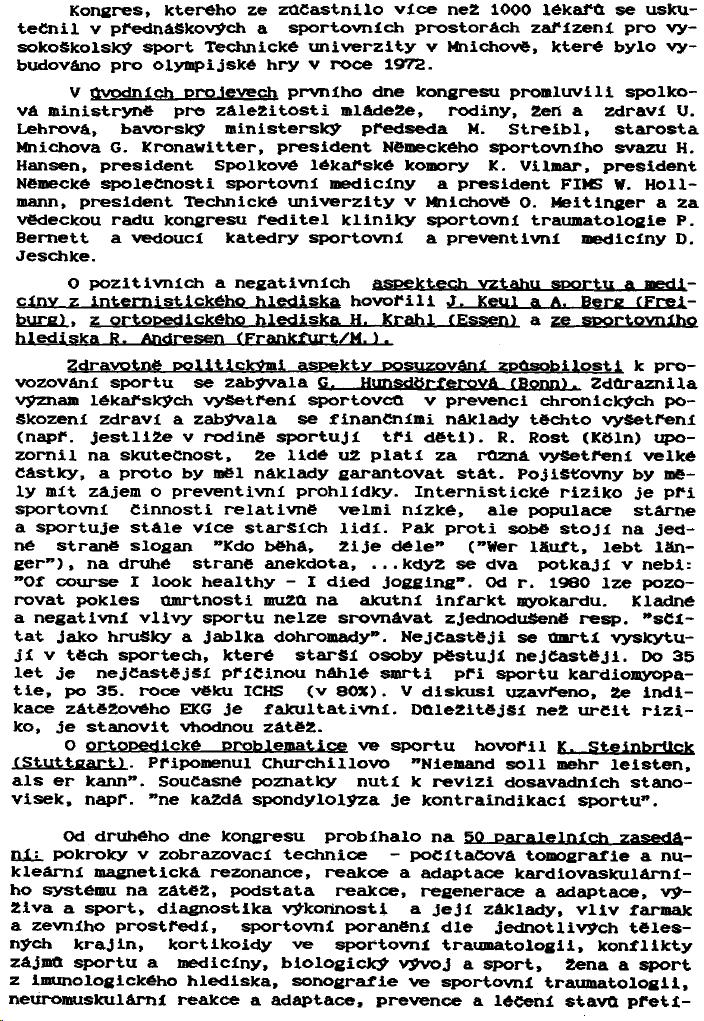 SPORT A MEDICÍNA PRO A PROTI. 32.