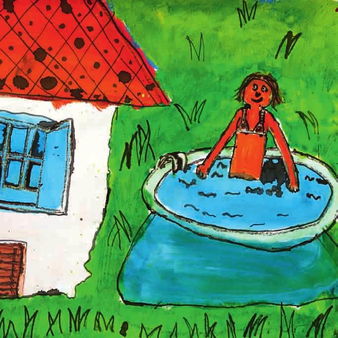 DĚTI MALUJÍ PRO KONTO BARIÉRY ZÁŘÍ Zážitky z prázdnin na chatě, Iva Galgóciová, 0 let, 4. kategorie, ZŠ Čebín, okr.