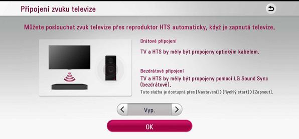 32 Systémové nastavení NABÍDKA [OSTATNÍ] Rychlý start Připojení zvuku televize Můžete poslouchat zvuk TV přes reproduktor tohoto přístroje automaticky, je-li televizor zapnutý.