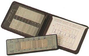 prùmìrné hodnoty 0,8; 1,6; 3,2; 6,3; 12,5 a 25 µm). Systém pracuje dle ASTM D 4417 metody A, což znamená, že porovnání se provádí pohledem (s nebo bez zvìtšení) nebo dotekem.
