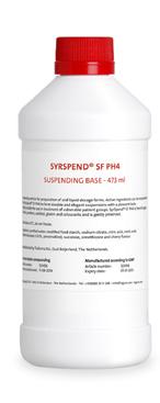 Pro chuťovou korekci je použito náhradní sladidlo sukralóza. SyrSpend SF PH4 (LIQUID) Suspenzní vehikulum v tekuté formě ihned k použití s neutrální chutí.