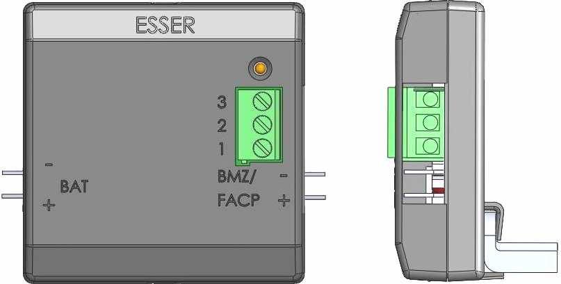 4: Připojení modulu kontroly akumulátorů Připojení dvou akumulátorů Obr. 5: Připojení dvou akumulátorů Akumulátor Akumulátor BR F F Fx max. V DC/4 Ah max.