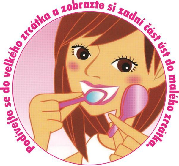 zrcátko zobrazí zadní část úst Malé zrcátko je odolné
