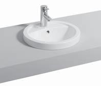 Koupelnová série Preciosa č. 000 - bílá (Alpin) Umyvadlo na desku bez otvoru pro baterii, s přepadem Ø 46 cm 248000 7.
