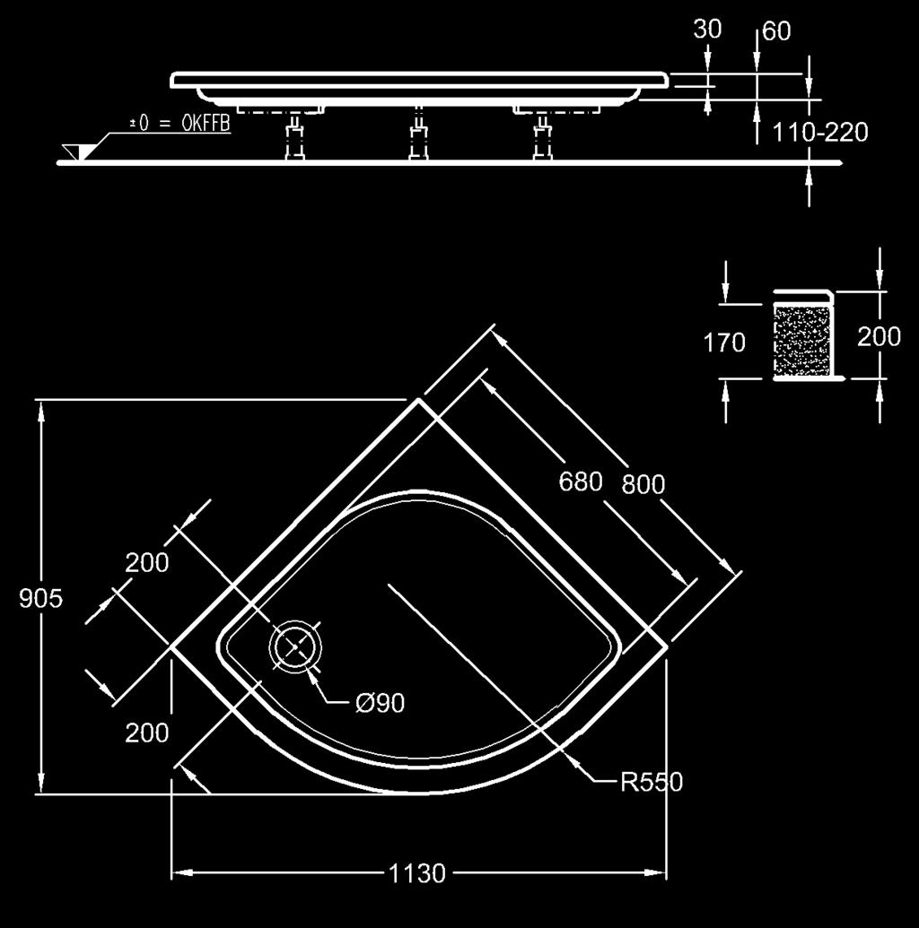 90 cm, hloubka 6 cm I 652220 6.190 6.