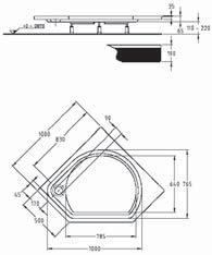 519 14,0 12 odtok: 90 mm materiál: sanitární akrylát Krycí panel s upevňovacím systémem pro model č.