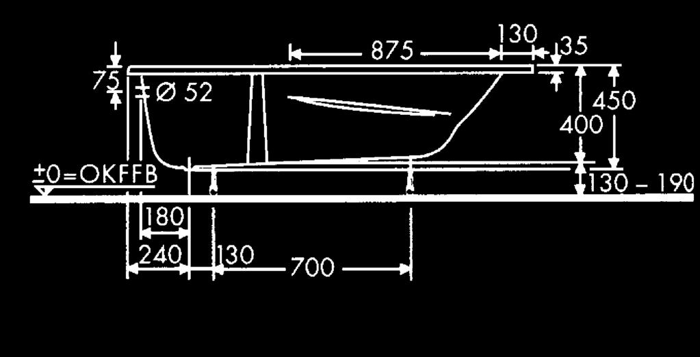 950 hloubka: 44 cm užitný objem: 135 l materiál: sanitární