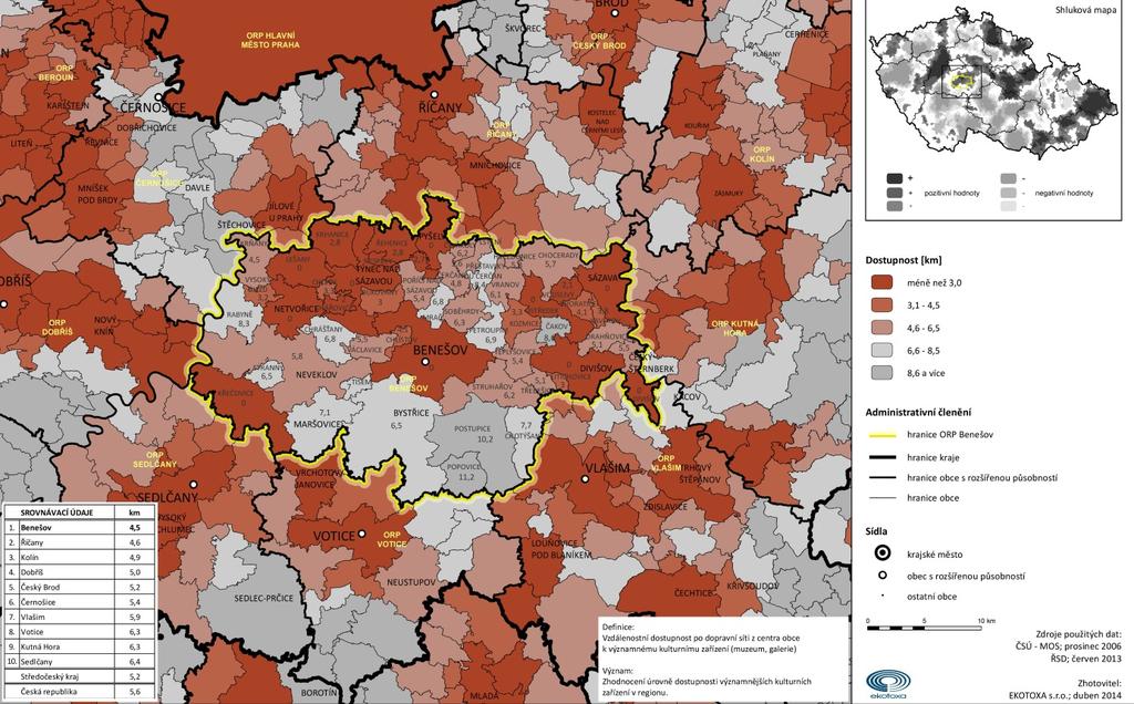 Kartogram 12 Dostupnost kulturních