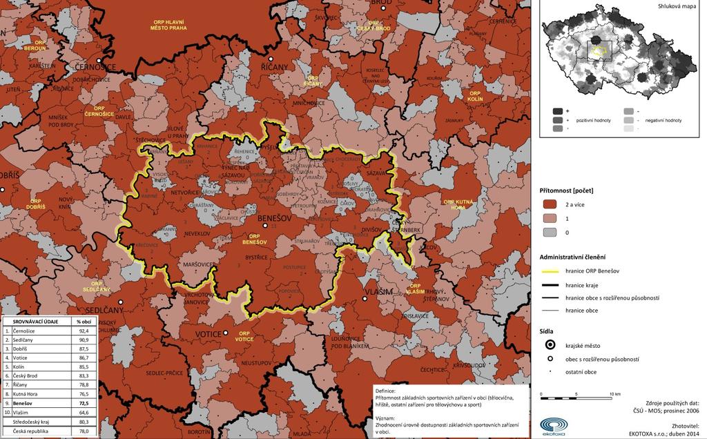 Kartogram 13 Vybavenost základními