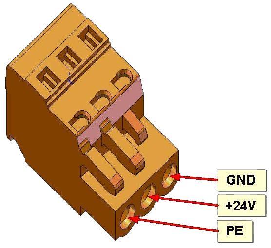 6.3.3 Příprava kabeláže Napájecí vodiče Volné konce napájecích vodičů odizolujte a nakrimpujte koncovky: Pro kabel +24 V pouţijte koncovku DI 1,5-10 červená Pro kabel GND pouţijte