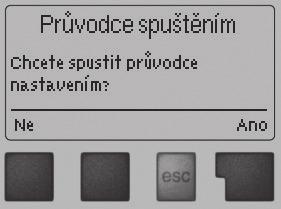 E 2 - Pomoc při uvádění do provozu průvodce nastavením Pokud regulátor poprvé p zapnete, objeví se na displeji požadavek nastavení jazyka a hodin.