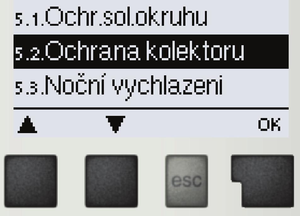 5 - Funkce ochrany Funkce ochrany menu 5 Menu 5. Funkce ochrany se používá k aktivaci a nastavení různých ochranných funkcí.