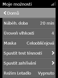 Více informací otáčením nastavovacího kotouče se posunujte dolů, kde si můžete prohlédnout podrobnější údaje o používání. Úsporný režim Váš přístroj Lumis zaznamenává údaje o léčbě.
