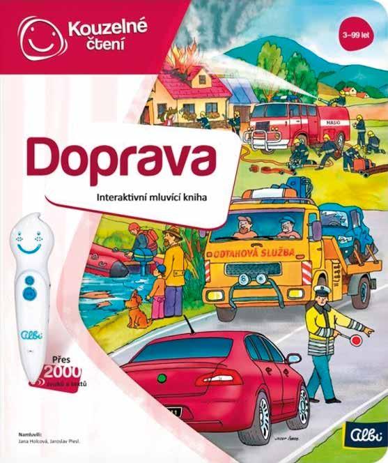 interaktivní mluvící kniha doprava albi 2017 naučí děti bezpečnosti v silničním provozu, poznají dopravní značky a dozví se spoustu užitečných informací ze světa dopravy a strojů.