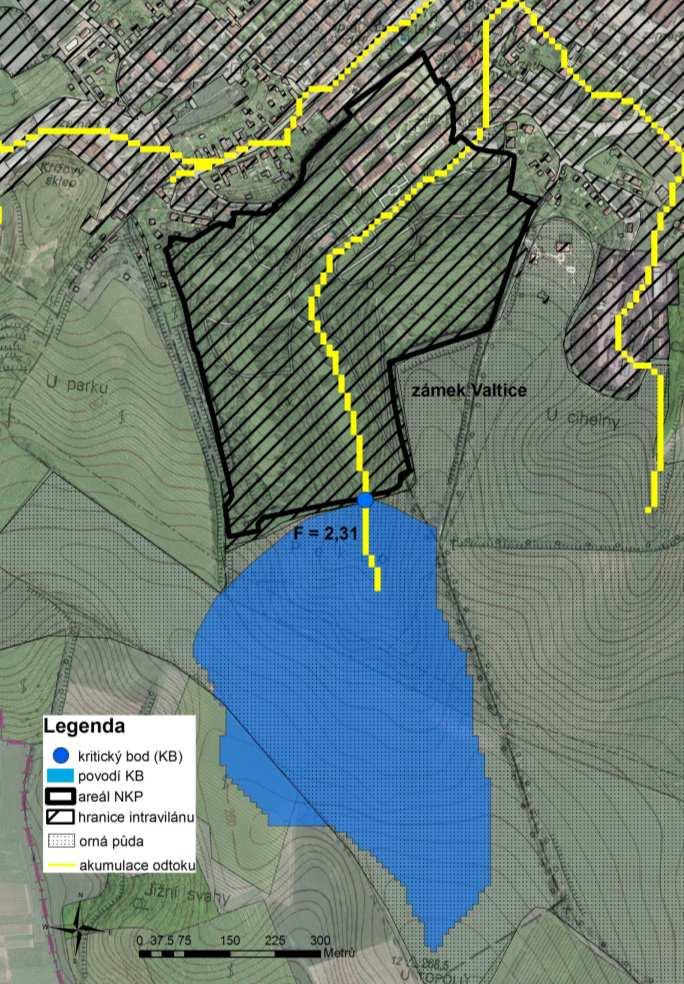 Stanovení fyzicko-geografických charakteristik přispívajících ploch KB (sklon, druh pozemku, % orné půdy) Finální výběr KB prostřednictvím vybraných charakteristik a jejich kritérií: velikost