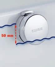Tuto hloubku můžete zvýšit s COMFORT-LEVEL a COMFORT-LEVEL PLUS s integrovaným napouštěním až o 50 mm podle své osobní záliby.