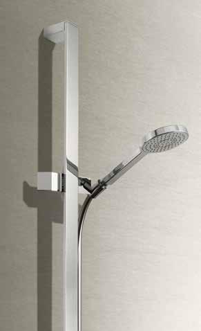Sprchová tyč a ruční sprcha kopírují ladnou eleganci designu EDITION