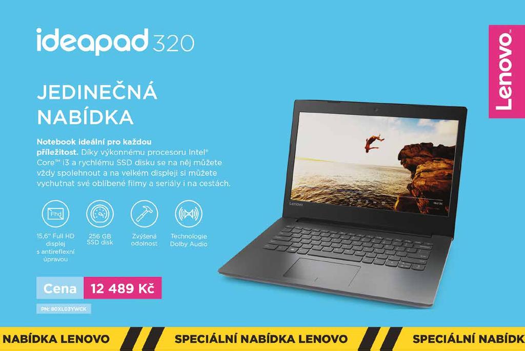 11ac (LNN81BG000JCK) Lenovo IdeaPad 320 17 999,- Okamžité přihlášení díky čtečce otisků