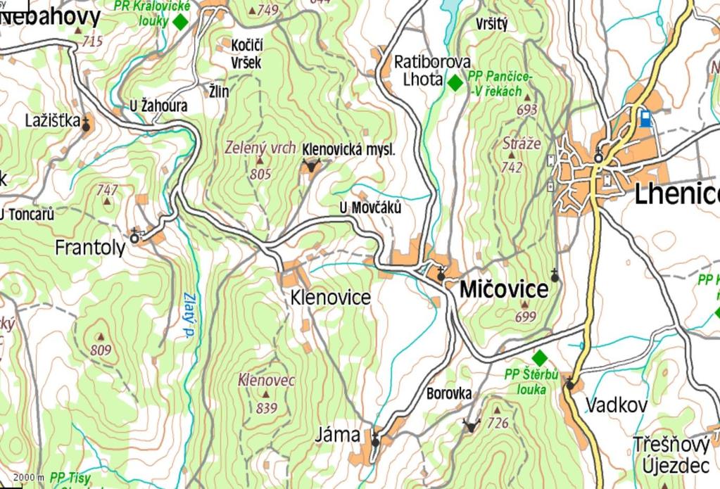 MAPKA OBCE VČETNĚ MÍSTNÍCH