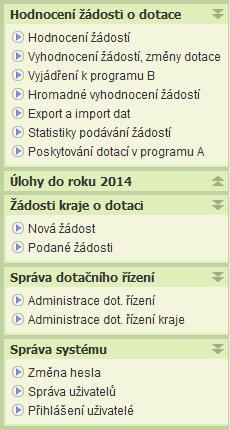 řízení slouží k informování krajů o termínech a přílohách dotačních řízení MPSV a ostatních krajů. Formulář je needitovatelný. Po volbě roku klikněte na tl brýlí.