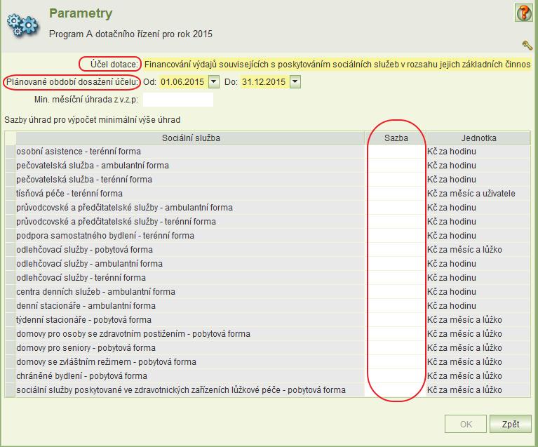 6.3 Otevření podávání žádostí pro poskytovatele Spusťte úlohu Administrace dotačního řízení kraje a otevřete formulář administrace. Zadejte období pro podávání žádostí o dotace.