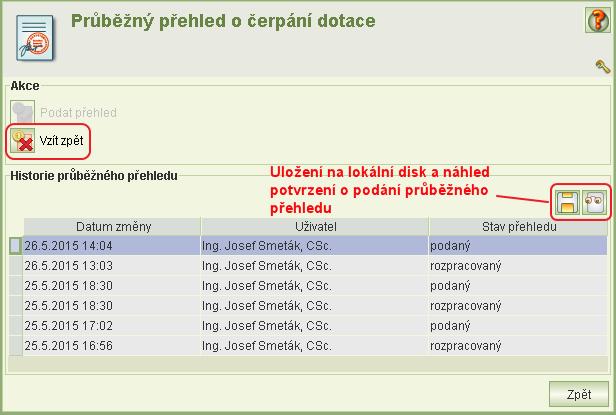 Aplikace v tento okamžik rovněž vytvoří a uloží kopii dat o přiznaných dotací, dofinancování, přerozdělení a výplatách pro jejich následné statistické zpracování. 14.