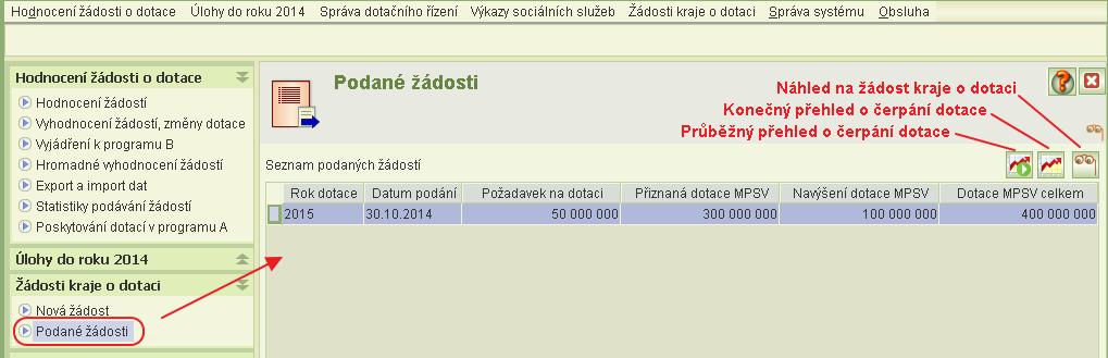 6) Jestliže po podání konečného přehledu zjistíte, že se do konečného přehledu vloudila chyba, můžete vzít podaný přehled zpět, provést opravu dat dotací a opět přehled