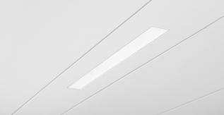Ecophon Focus Lp v různých rozměrech, Ecophon Line LED Zaostřeno na svítidla Snadná integrace
