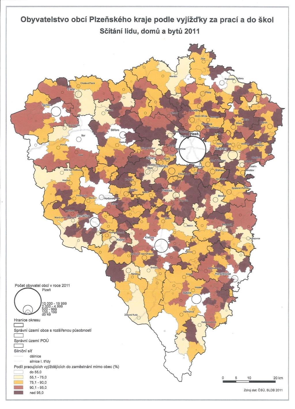 Podíl pracujících vyjíždějících do zaměstnání mimo obec