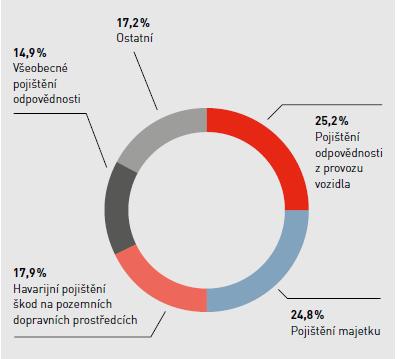 Struktura pojistného trhu v ČR neţivotní pojištění (2011) Zdroj: Česká asociace pojišťoven: Výroční zpráva 2011, str.