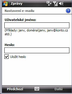 Zvolte typ služby (zpravidla bývá POP3) a server příchozí pošty, který