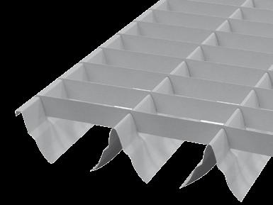 lakované hliníkové lamely parabolického tvaru příčné lamely bíle lakovaný hliník