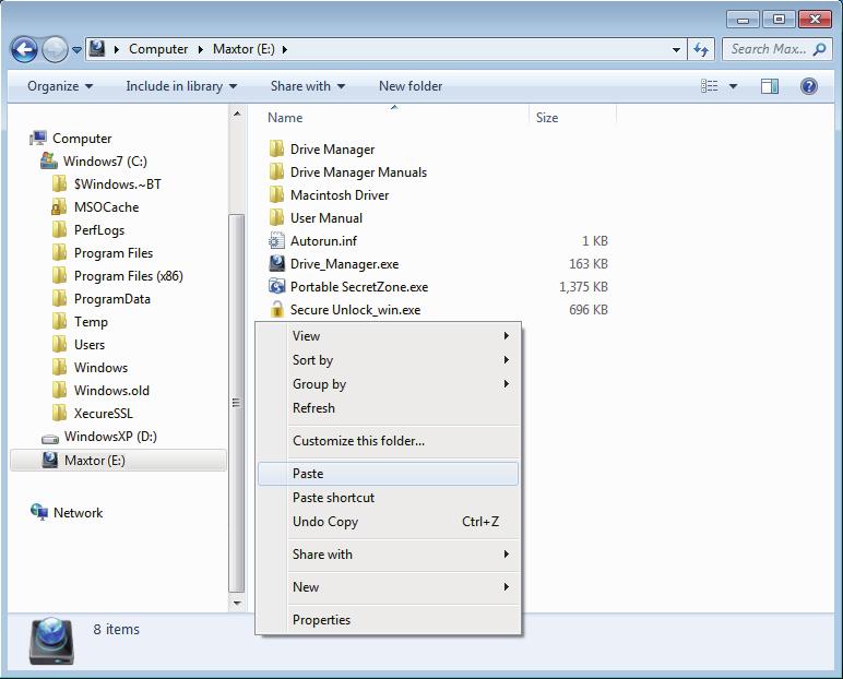 Na obrazovce Průzkumníku (Windows Explorer): Klepněte na ikonu místního disku C V pravém panelu této složky: Klepněte pravým tlačítkem myši na složku Temp pak klepněte na položku Copy (Zkopírovat)