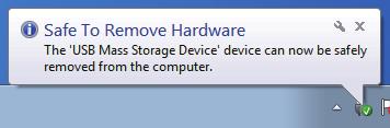 Bezpečné odebrání disku Portable Series Pro systém Windows Klepněte pravým tlačítkem myši na ikonu šipky na hlavním panelu Windows v pravém dolním rohu obrazovky počítače. Obrázek 10.