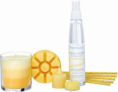 OVOCNÉ SVĚŽÍ CITRUSOVÝ NEKTAR Svěží grep a divoká máta dodávají energii zářivě žlutým citrusům a pomerančům, aby společně vytvořily hravou vůni slunečních paprsků.