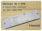 12-32V 4x8A 4kanálový Rozměry 170x60x30mm 4x8A 1 417 1 417 557260 Stmívač 110V stmívač SR 2011 1-10V 1 vst