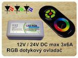 12-35V 4x5A rozměry 180x57x21mm 2 748 2 748 dotykový ovladač LED 555646 RGB TM/08 černé nebo bílé RGB ovladač LED vestavný.