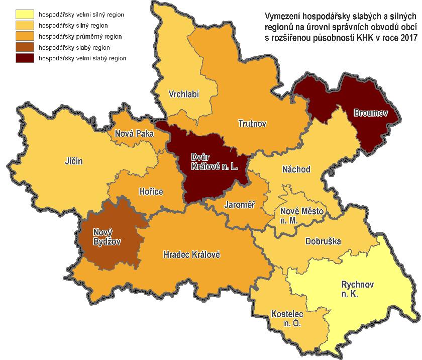 Hospodářsky silné a slabé regiony KHK Souhrnný indikátor 8