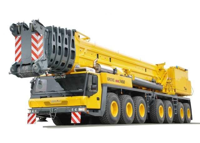 Jeřáb třídy 450tun Výložník hydraulicky vysouvaný 16 60 m (dosah háku až 59 m / 56 t, vyložení až 56 m / 9,9 t) Patentovaný systémem výsuvu výložníku GROVE TWIN-LOCK TM "U" tvar výložníku GROVE