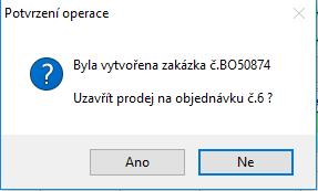 Prodejku k objednávce odběratele lze vystavit dvěma způsoby: a) z volby Nový prodej se zadá číslo skladu, číslo prodejky, datum výdeje a ručně vyplní nebo pomocí F2 vybere číslo objednávky odběratele.