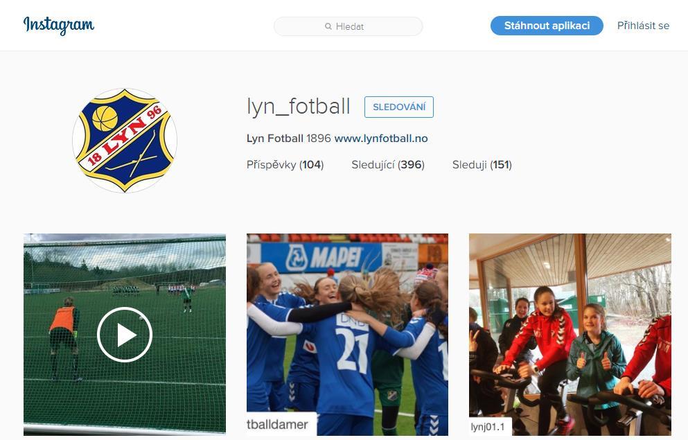 Příloha XXI Instagram LYN Fotball