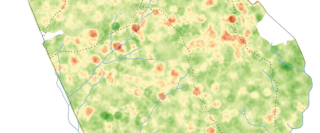 Mapa vývoje objemu všech kmenů v Žofínském pralese mezi lety 197-1997 Král K.